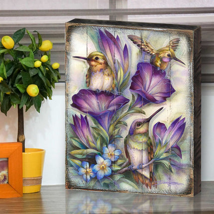 Everlasting Friendship Hummingbirds Wooden Wall Art by J. Bergsma - Nature Wildlife Decor  - 8592936BP-JB-1