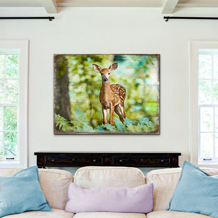 Forest Deer Art Wooden Wall Art by Nature Wonders - Nature Wildlife Decor  - 95290B-0