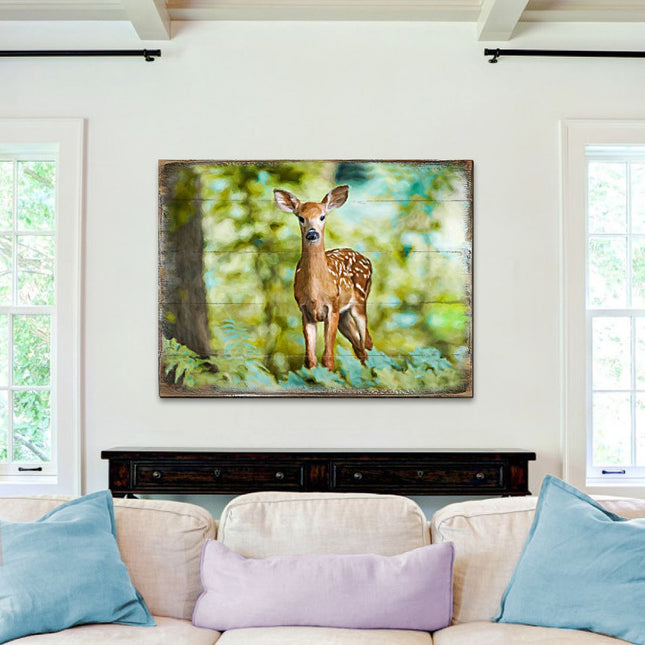 Forest Deer Art Wooden Wall Art by Nature Wonders - Nature Wildlife Decor  - 95290B-0