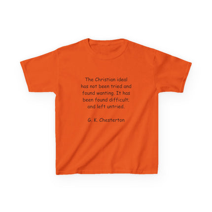 Inspirational Kids Tee - G.K. Chesterton Quote, Heavy Cotton