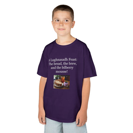 Lughnasadh  Kids Tee — “A Lughnasadh Feast: The bread, the brew, and the bilberry mousse!”