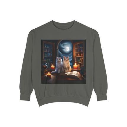 Cozy Cat Sweatshirt – Magical Workshop Design – Unisex Apparel