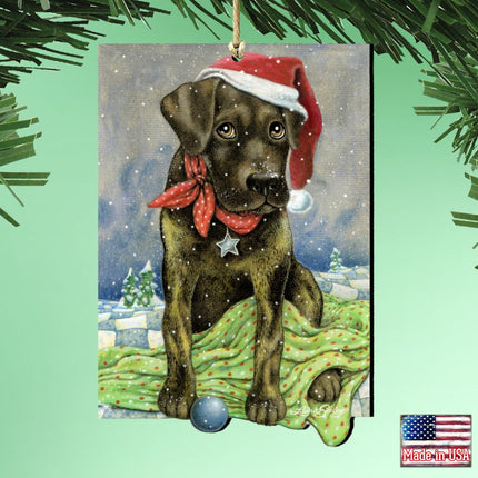 Flurries Fetch Fun Santa Dog by Laura Seeley - Pets Dog and Cats Decor - 8511025-LS-2