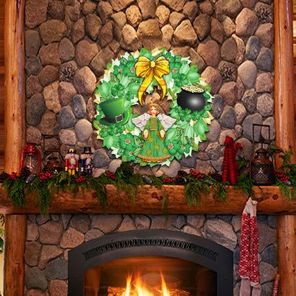 St Patrick's Day Wreath Irish Holiday Door Decor by G. DeBrekht - Celtic Decor - 8185318H-1