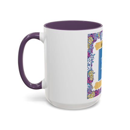 Hanukkah Star of David Accent Coffee Mug — Festive Dreidel Border 11/15oz