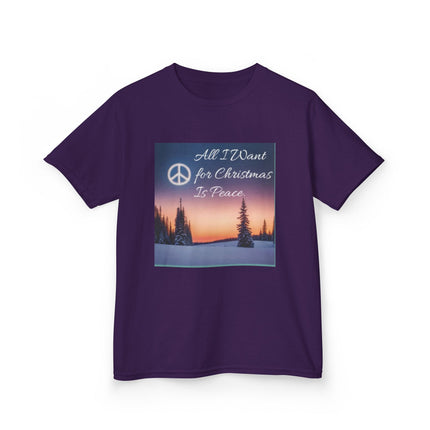 Peaceful Christmas Kids Tee - All I Want for Christmas Is Peace