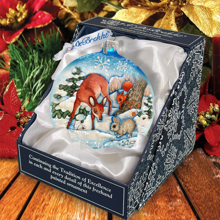 Forest Fends Ball Glass Ornament by G. DeBrekht - Wildlife Holiday Decor - 73412-3