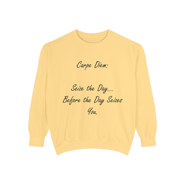 Carpe Diem Sweatshirt – “Seize the Day… Before It Seizes You” – Unisex