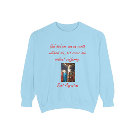 Saint Augustine Sweatshirt – Unisex Garment-Dyed Layer of Faith