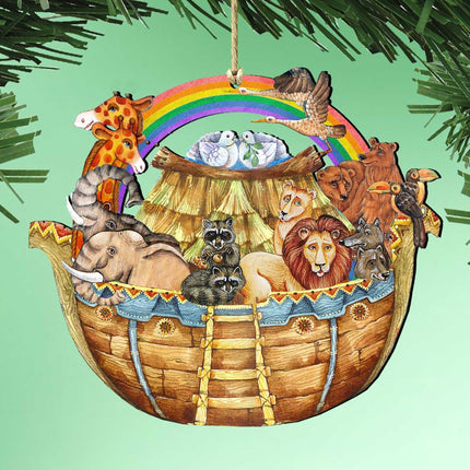 Noah's Ark Christmas Wooden Ornaments by G. DeBrekht - Nativity Holiday Decor - 8114050-1