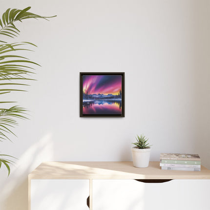 Framed Matte Canvas - Aurora Lake Landscape Wall Art