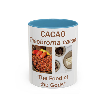 Cacao Accent Mug – "Food of the Gods", 11oz Ceramic