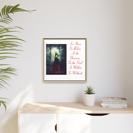Framed Matte Canvas Art — "As Above So Below" Gothic Mystic Wall Print