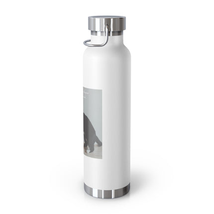 22oz Copper Vacuum Bottle — “An Endless Sleepover with Your Favorite Weirdo” Cat Hug Design