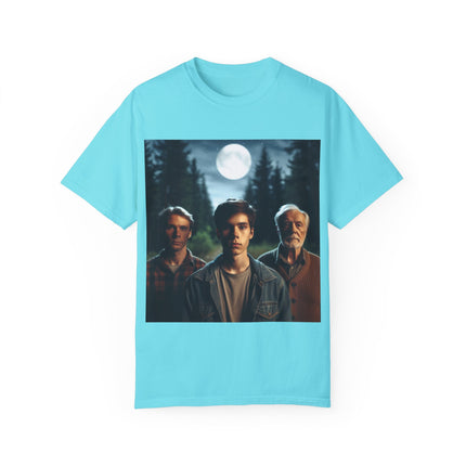Retro Moonlit Night T-Shirt - Unisex Garment-Dyed Tee for Nature Lovers