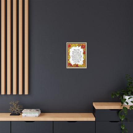 Autumn Equinox Blessing Framed Canvas — Fall Leaves Wall Art