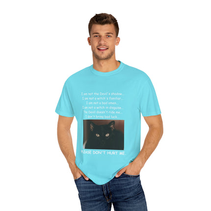 Unisex Cat-Themed T-Shirt – "Please Don't Hurt Me" Design