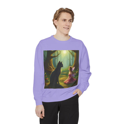 Fairy Princess & Black Cat Forest Sweatshirt