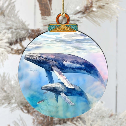 Humpback Harmony Wooden Ornaments by G.Debrekht - Wildlife Holiday Decor - 870012-2