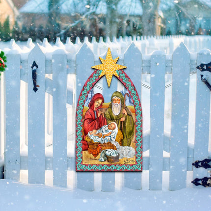 Nativity Manger Star Nativity Door Decor by G. DeBrekht - Nativity Holiday Decor - 8121301H-1