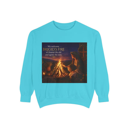 Brigid's Fire Sweatshirt — Celtic Pagan Imbolc Winter Ritual Crewneck