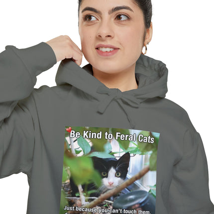 Hoodie — "Be Kind to Feral Cats" Rescue Cat Graphic Hoodie