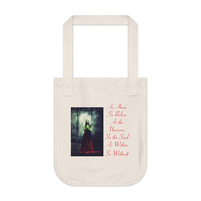 Wisdom Floral Organic Canvas Tote Bag - As Above, So Below Design