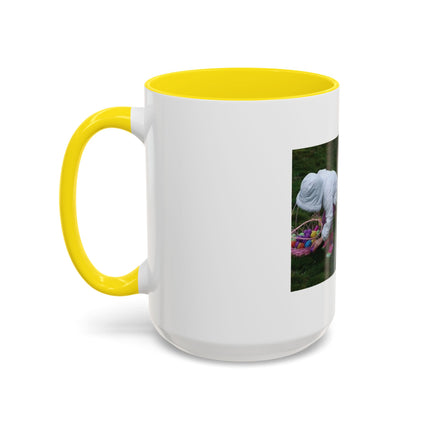 Easter Photo Coffee Mug — “Easter egg hunts are proof…” Accent Ceramic Mug (11/15oz)