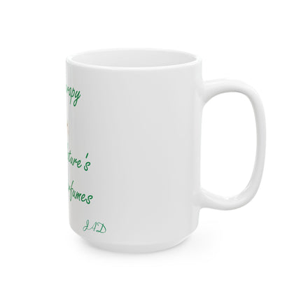 Aromatherapy Ceramic Mug – “Healing Perfumes” Design, 15oz
