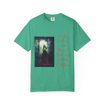 Unisex Garment-Dyed T-Shirt | As Above So Below Graphic Tee