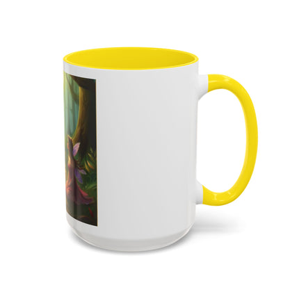 Fairy and Black Cat Forest Coffee Mug – Fantasy Woodland Tea Cup