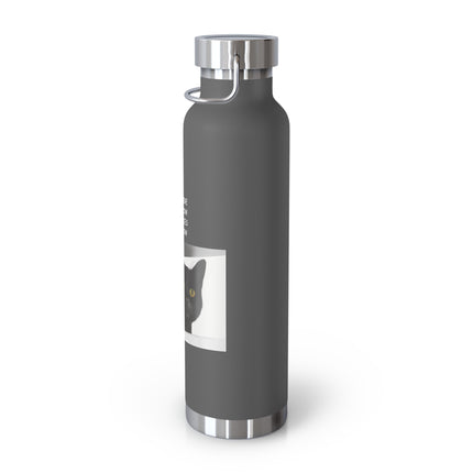 ‘No Worries Only Meow’ – 22oz Copper Bottle for Cat Lovers