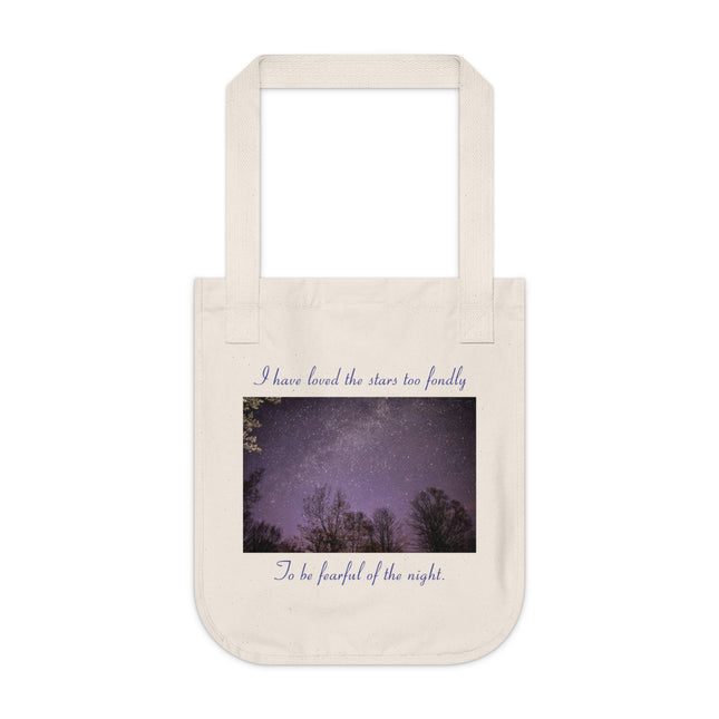 Cosmic Love Organic Canvas Tote Bag - Inspirational Starry Night Design