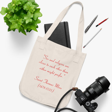 Organic Canvas Tote – Saint Thomas More Quote – Eco-Friendly