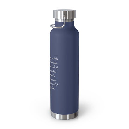 22oz Insulated Bottle with Inspirational Quote – Copper Vacuum Flask