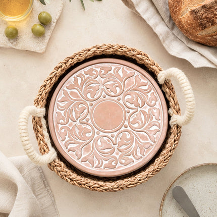 Bread Warmer & Basket - Vintage Vine Round-1