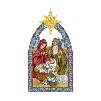 Nativity Manger Star Nativity Door Decor by G. DeBrekht - Nativity Holiday Decor - 8121301H-4