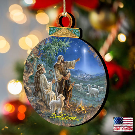 Shepherds afield Wooden Ornaments by Gelsinger - Nativity Holiday Decor - 8021121-1557-2