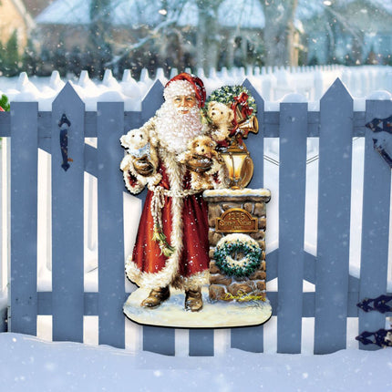 Silent Night Santa Christmas Door Decor by D. Gelsinger - Christmas Santa Snowman Decor - 8461013H-1315-3