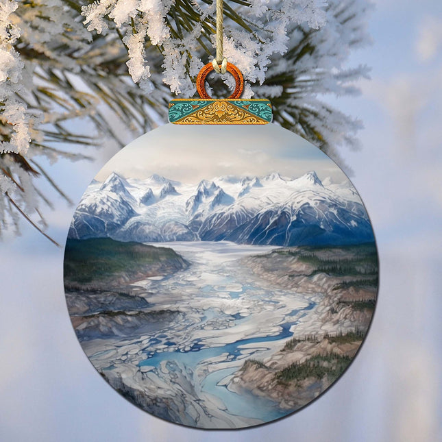 Alaskan Wilderness Symphony Wooden Ornaments by G.Debrekht - Wildlife Holiday Decor - 870057-0