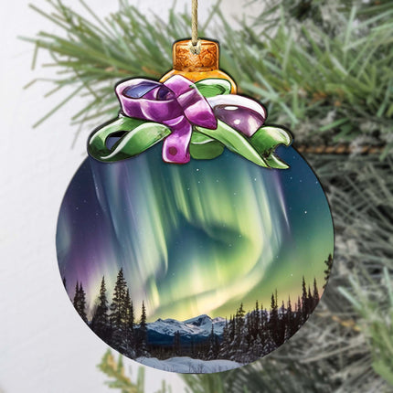 Aurora Borealis Brilliance Wooden Ornaments by G.Debrekht - Wildlife Holiday Decor - 870025-1