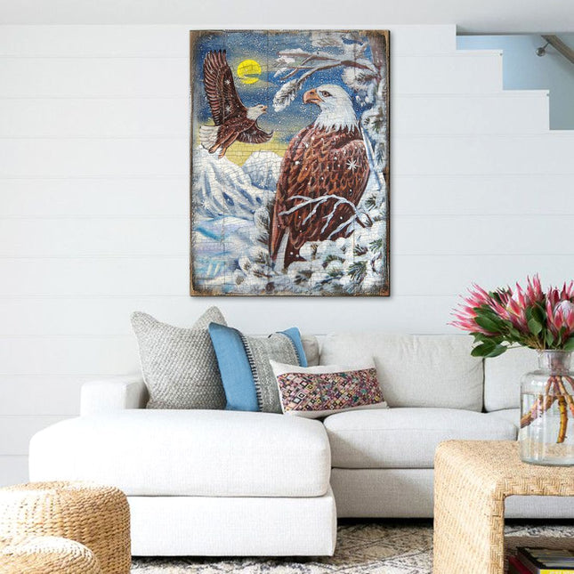 Eagle Art Wooden Wall Art by Nature Wonders - Nature Wildlife Decor  - 95219B-0