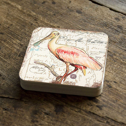 Bird Wooden Cork Coasters Gift Set of 4 by Nature Wonders - Nature Wildlife Decor  - 8198624C-S4-2