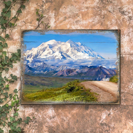 Mountain View Art Wooden Wall Art by Nature Wonders - Nature Wildlife Decor  - 95242B-1