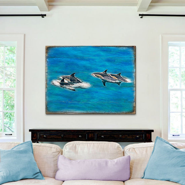 Spearman Shamus Killer Whales Wooden Coastal Wall Art by Nature Wonders - Coastal Sea-Life Decor - 95255B-0
