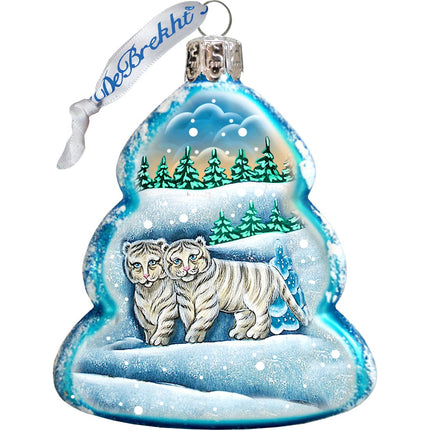 White Winter Mercury Glass Ornaments Set of 3 by G. DeBrekht - Wildlife Holiday Decor - 770111S3-2
