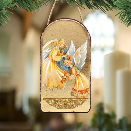 Angels Watching Over You Religious Christian Sacred Icon Ornament - Inspirational Icon Decor - 87046-0