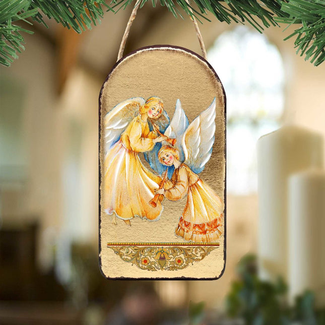 Angels Watching Over You Religious Christian Sacred Icon Ornament - Inspirational Icon Decor - 87046-0