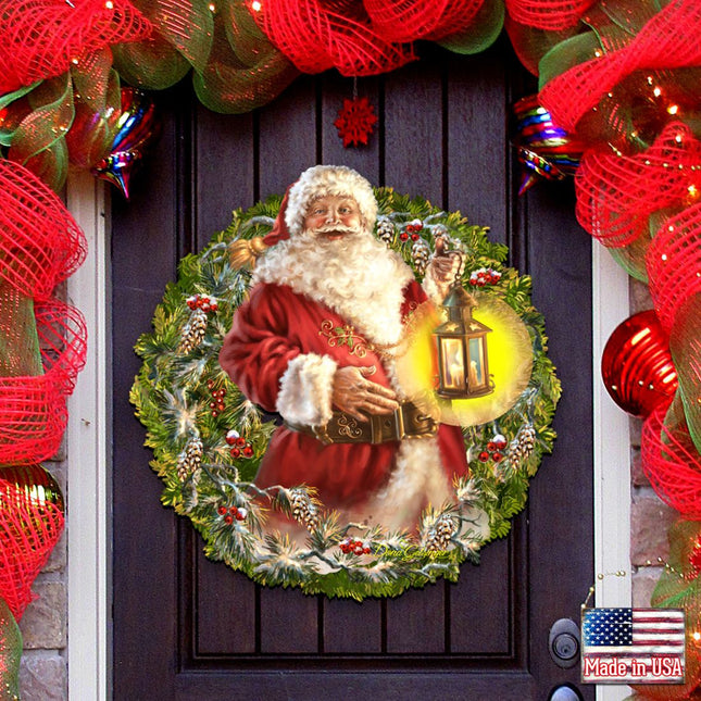 Enchanted Christmas Santa wreath Door Decor by D. Gelsinger - Christmas Decor - 8461051H-1003-0