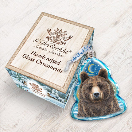 Bear Face Mercury Glass Ornament by G. DeBrekht - Wildlife Holiday Decor - 771056-2